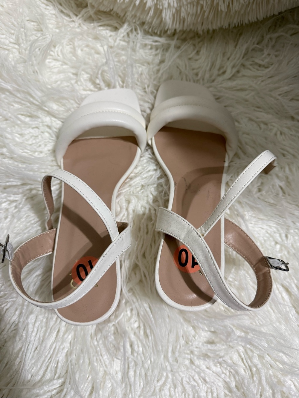 White Women's Open-Toe Ankle-Strap Sandals